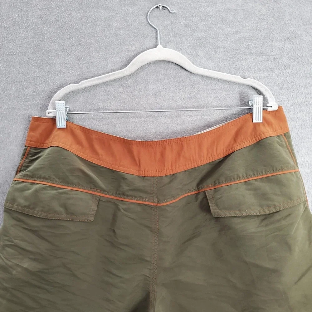 Columbia Men Swimwear 38 Green‎ Board Shorts Y2K Drawstring Pockets 11